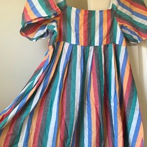 Madewell Square-Neck Mini Dress in Festival Stripe